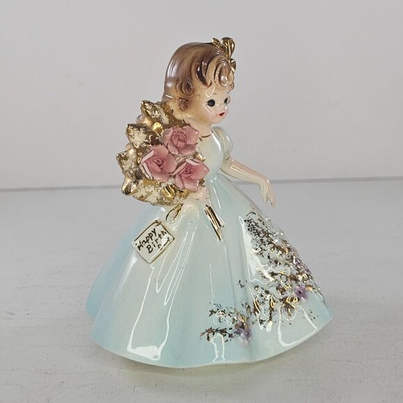 Josef Original Happy Birthday Party Series Karla Figurine Bouquet Roses CHIPS - Picture 2 of 11